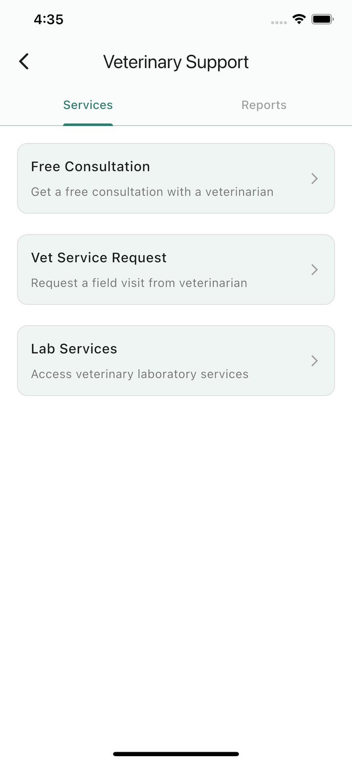 Krishi Ganga veterinary support screenshot